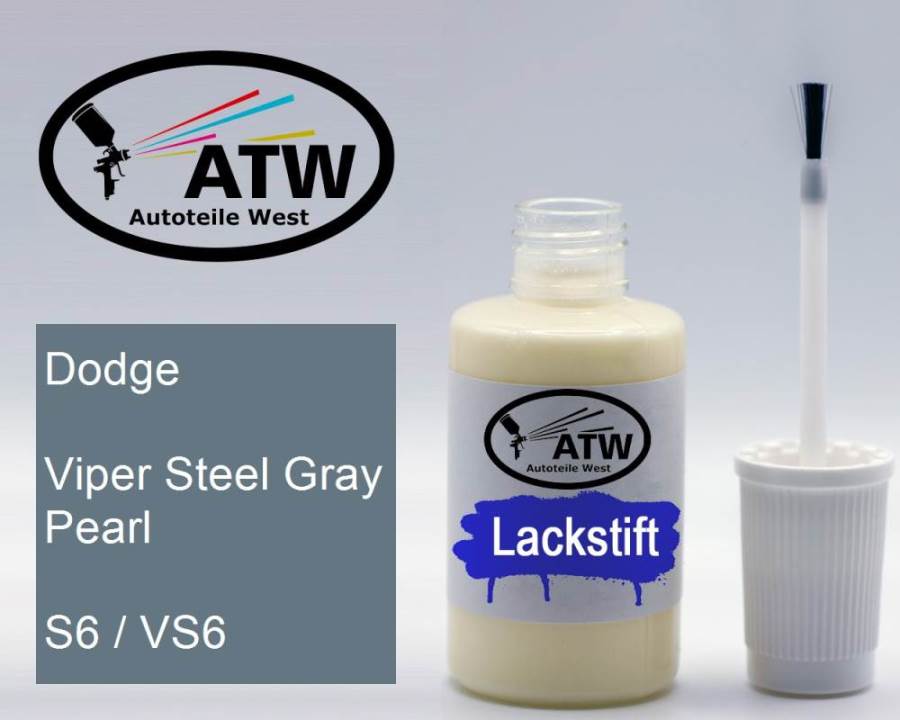 Dodge, Viper Steel Gray Pearl, S6 / VS6: 20ml Lackstift, von ATW Autoteile West.